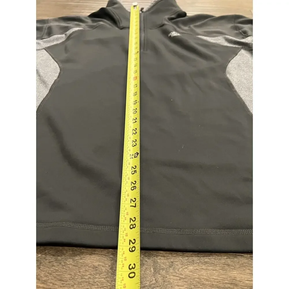 The North Face Mens Black Gray Fleece Pullover 1/4 Zip Flash Dry Long Sleeve M